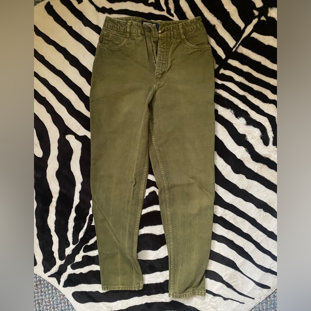 Olive Green Denim Jeans